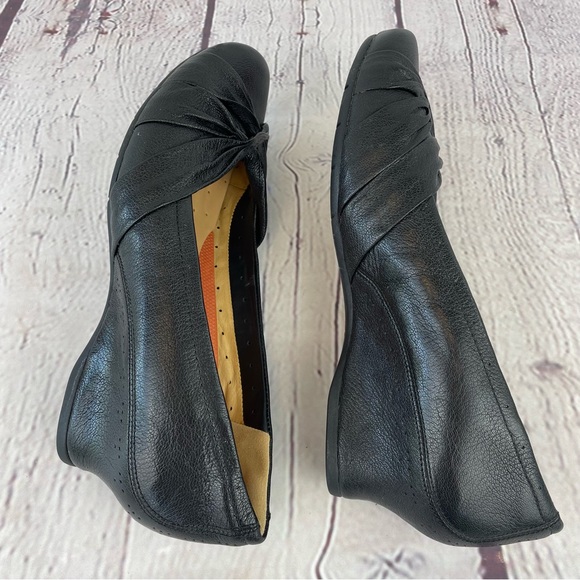 NWOT Black Size 8 Clarks Unstructured Leather Comfort Wedge Heel - Picture 10 of 13